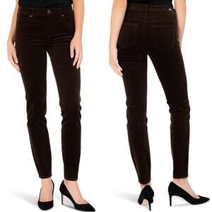 Kut from the Kloth Diana Skinny Stretch Corduroy Pants Dark Brown NWT Size 0
